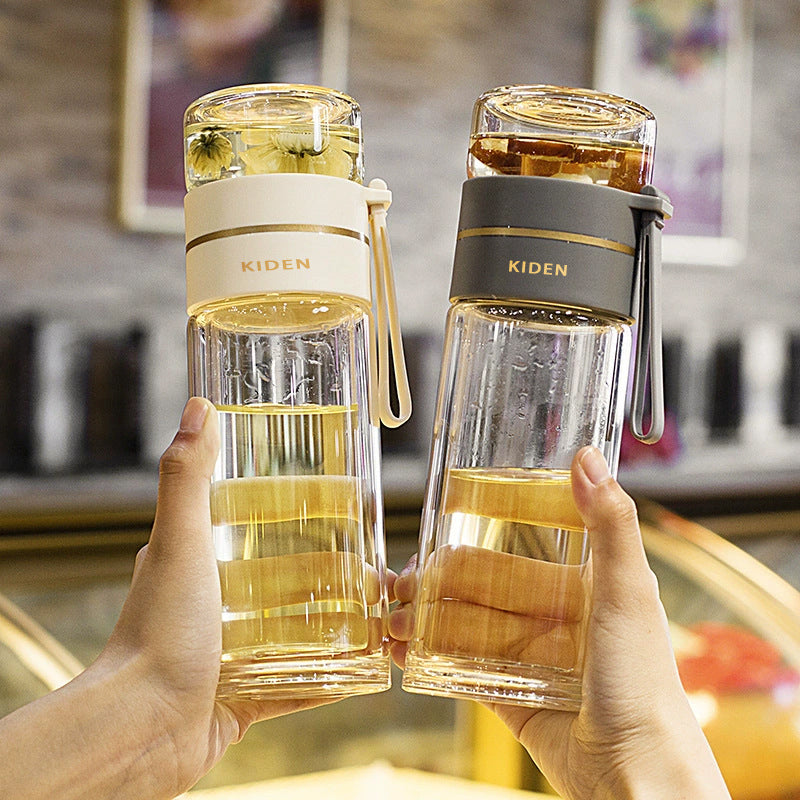 Double-Layer Insulated Glass Tea Cup