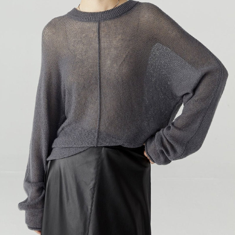 Round Neck Lazy Large Design Front And Rear Drum Seam Three-dimensional Top