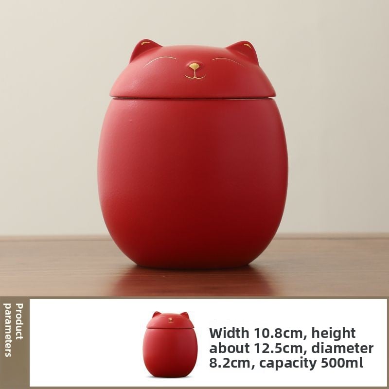 Cute Cat Tea Leaf Jar