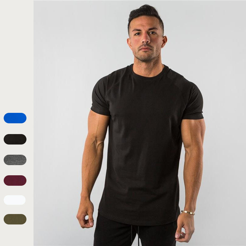 Men's Cotton T-Shirt Summer Short Sleeve Round Neck