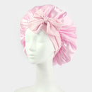 Wide-edge elastic band sleep cap