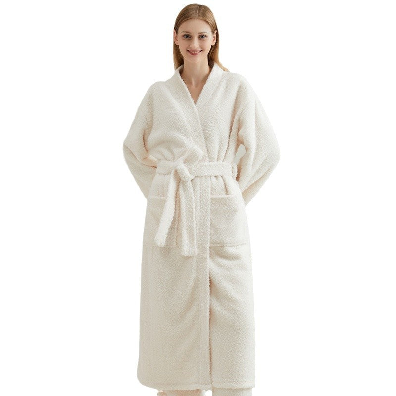 Couple pajamas flannel casual European and American loose bathrobe nightgown - TrendTrove