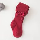 Spring And Autumn New Children's Pantyhose Bow Cotton White Baby Socks Medium Thick Foreign Girl Leggings - Suni