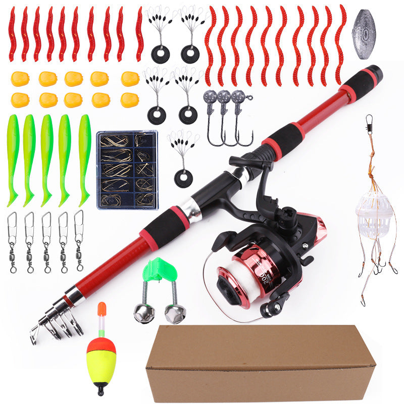 FISHKING Telescopic Fishing Rod Set with Reel and Accessories
