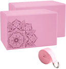 EVA Yoga Brick Set with Stretch Belt for Adults and Kids