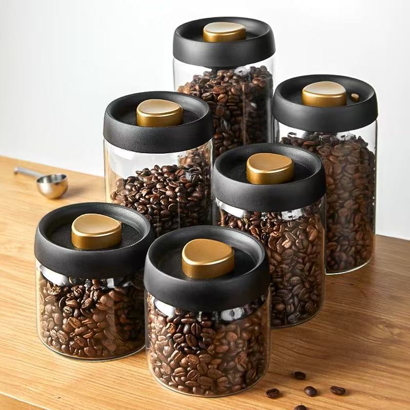 Vacuum Sealed Jar Food Grade Borosilicate Glass Storage Jar Kitchen Dispensing Bottle Tea Coffee Bean Storage Jar