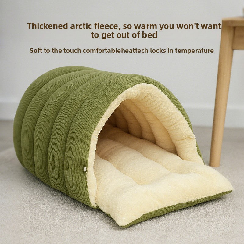 Plush Removable Washable Enclosed Pet Bed for Cats and Dogs