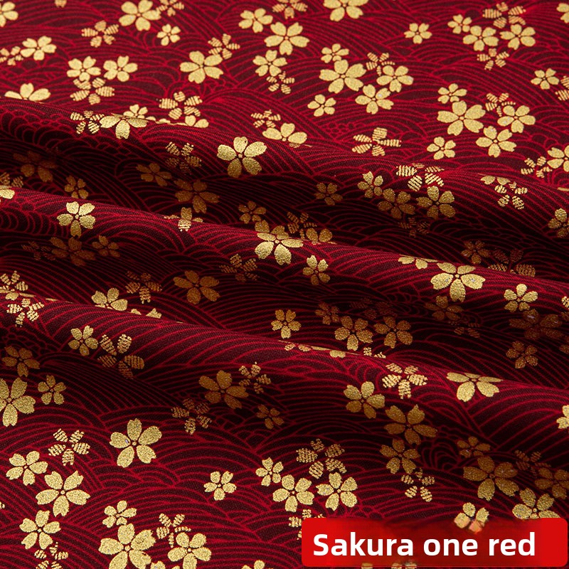 All-cotton Japanese-style gold-embossed fabric