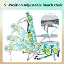 63x65x82cm, Lemon Pattern, Aluminum, Beach Chair, Oxford Cloth, Silver-white Aluminium Tube
