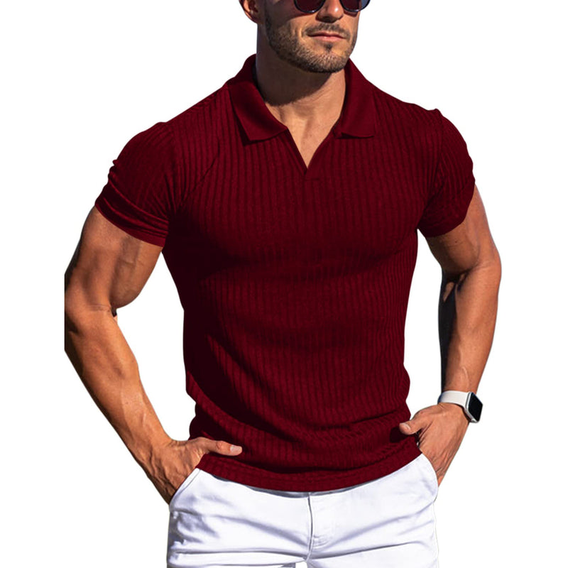 Men's T-shirts with lapel and V-neck
