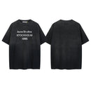 Distressed Washed Gradient Print Cotton T-shirt