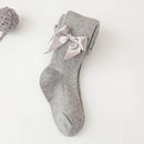 Spring And Autumn New Children's Pantyhose Bow Cotton White Baby Socks Medium Thick Foreign Girl Leggings - Suni