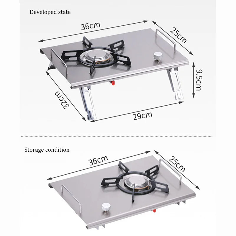 Camping Gas Stove Foldable IGT Gas Stove 4000W Stainless Steel Camping Table Stove Portable Outdoor Picnic Desktop Furnace - TrendTrove