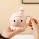Adorkable Jellyfish Mug Ceramic Cup Children's Birthday Gift Coffee Cup With Cover Spoon Kitchen Gadgets
