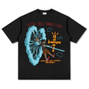 Retro Travis Scott Hip Hop Cartoon Printed Cotton T-Shirt