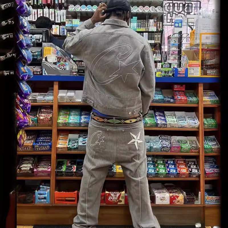 Corteiz Denim Jacket and Trousers Set