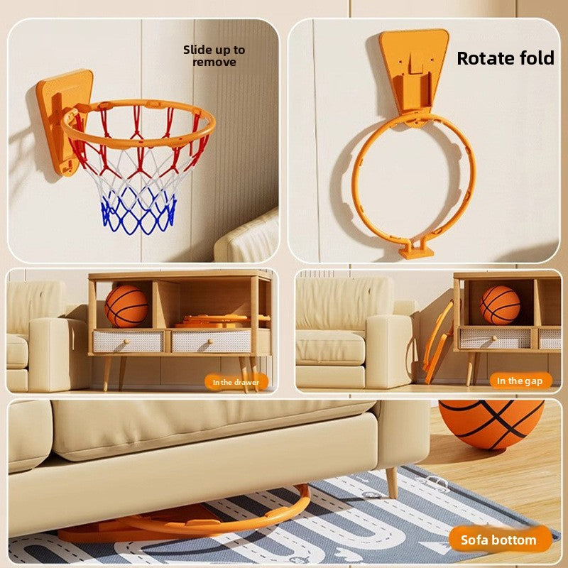 Foldable Indoor Basketball Hoop with Silent Ball