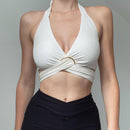 Crisscross strap design halter vest