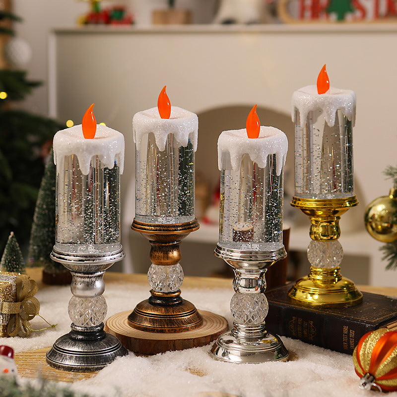 Colorful Gradient Christmas Crystal Lamp with Automatic Snowfall