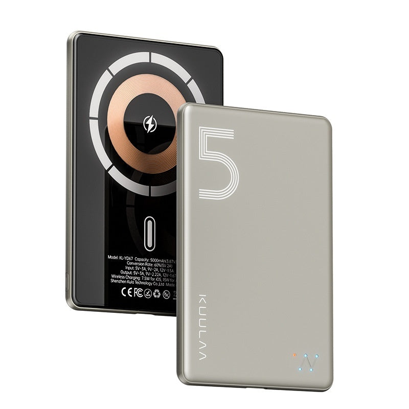 Ultra-thin Magnetic Wireless Power Bank 5000 MA