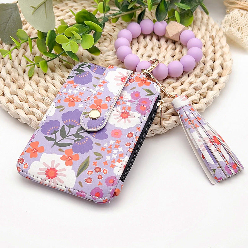 Silicone bracelet with frilled edges and card holder