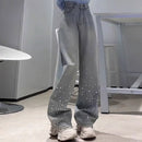 Women's High Waist Wide Leg Light Blue Denim Jeans