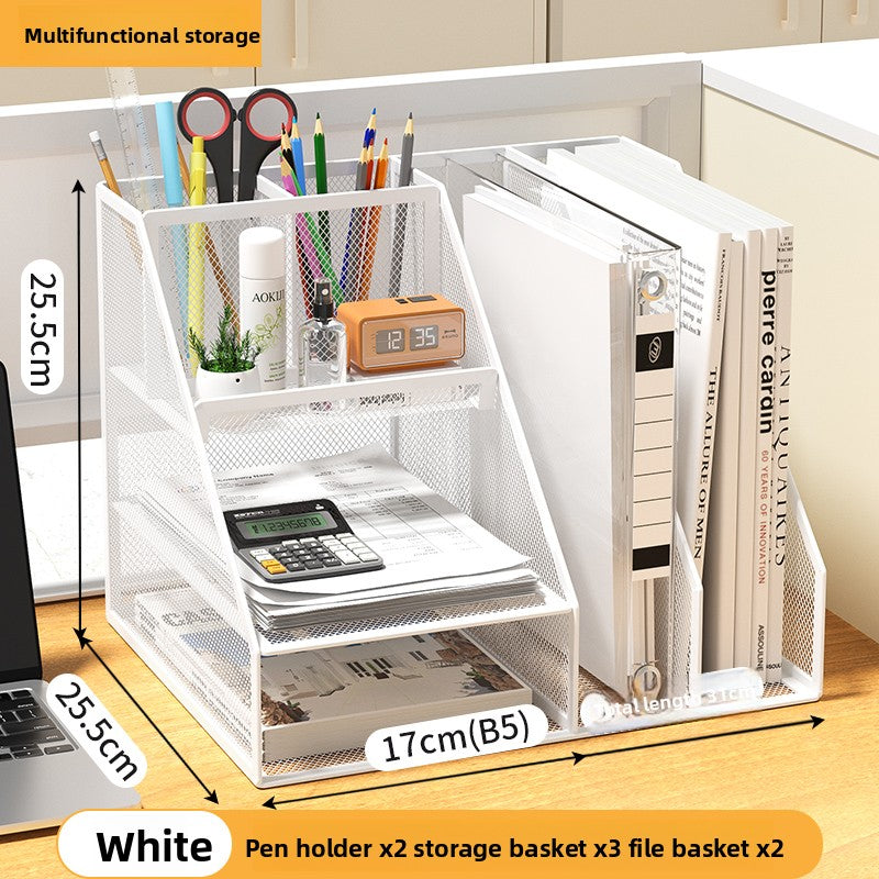 Metal File Organizer Office Document Storage Rack
