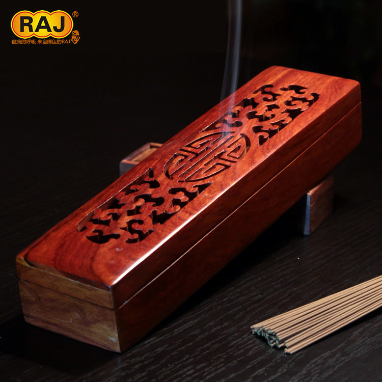 Rosewood Incense Burner Box with Inlaid Shell