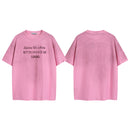 Distressed Washed Gradient Print Cotton T-shirt