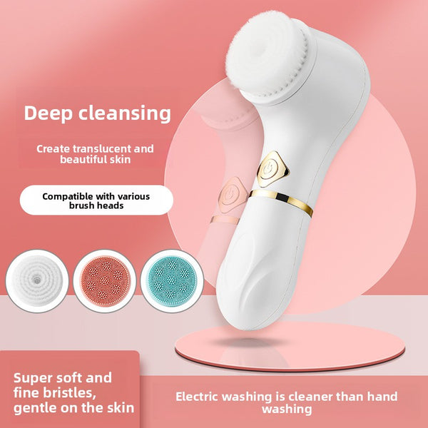 Electric Facial Cleansing Brush with Silicone Heads