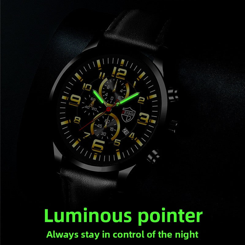 Fully automatic quartz wristwatch with calendar and luminous function