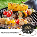 7 Core Strong Fire Power Camping Stove Portable Tourist Gas Burner Windproof Outdoor Stoves Hiking Barbecue BBQ Cooking Cookware - TrendTrove