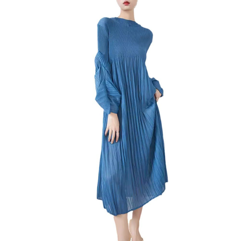 Korean Style Long Sleeve Loose Pleated Skirt