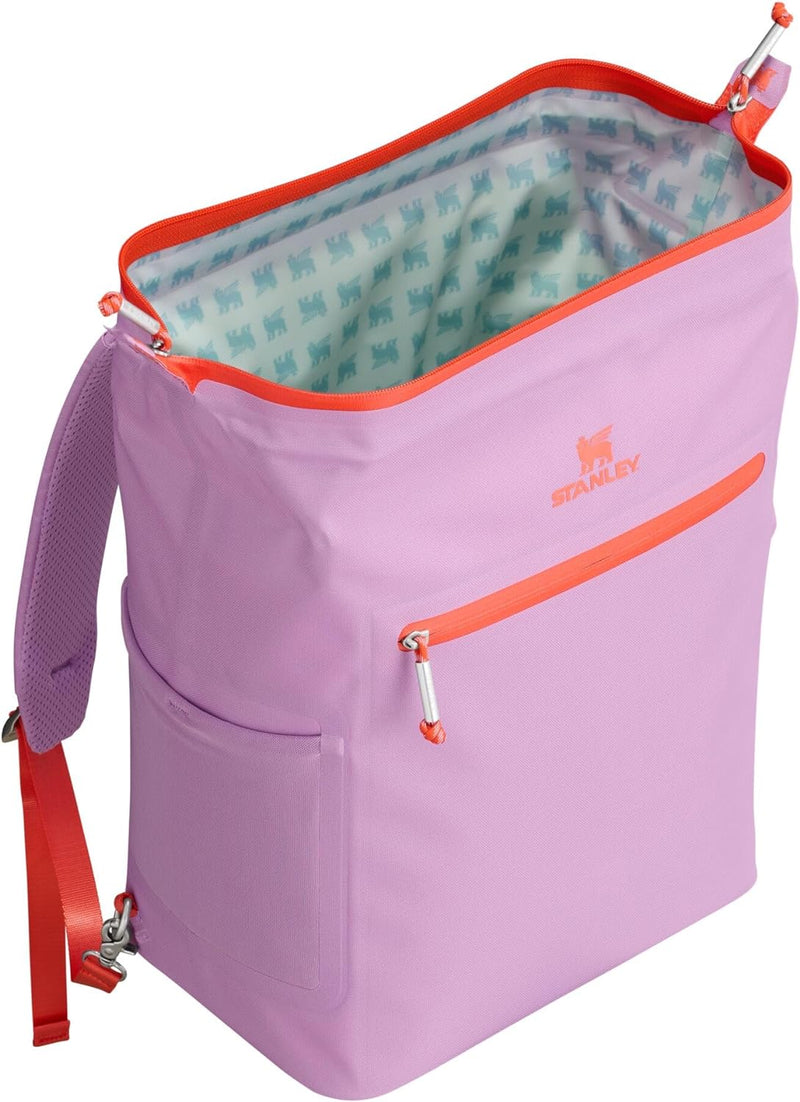 Stanley All Day Madeleine Midi Backpack Soft Cooler 14.8 qt | 20 Can Cooler with Handle and Shoulder Straps | 24 Hour Cooling | Insulated Travel Bag with Zipper | BPA-Free | Lilac