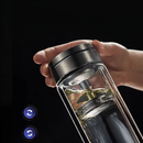 Magnetic Double-Layer Glass Tea Cup with Filter