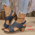 Women's High-heeled Sandals Plus Size Thick-soled Peep Toe Sandals