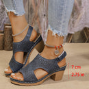 Women's High-heeled Sandals Plus Size Thick-soled Peep Toe Sandals
