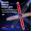 Multi-functional fingertip stress-relieving spherical gyroscope pen with light