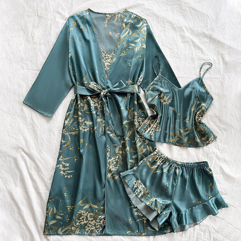 Satin Nightgown Light Printed