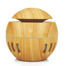 Wood grain humidifier with colorful night light