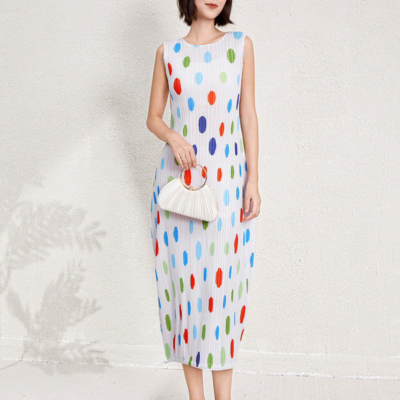 Vestido de lunares coloridos para mujer de verano