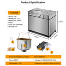 Biolomix Stainless Steel 1KG 19-in-1 Automatic Bread Maker