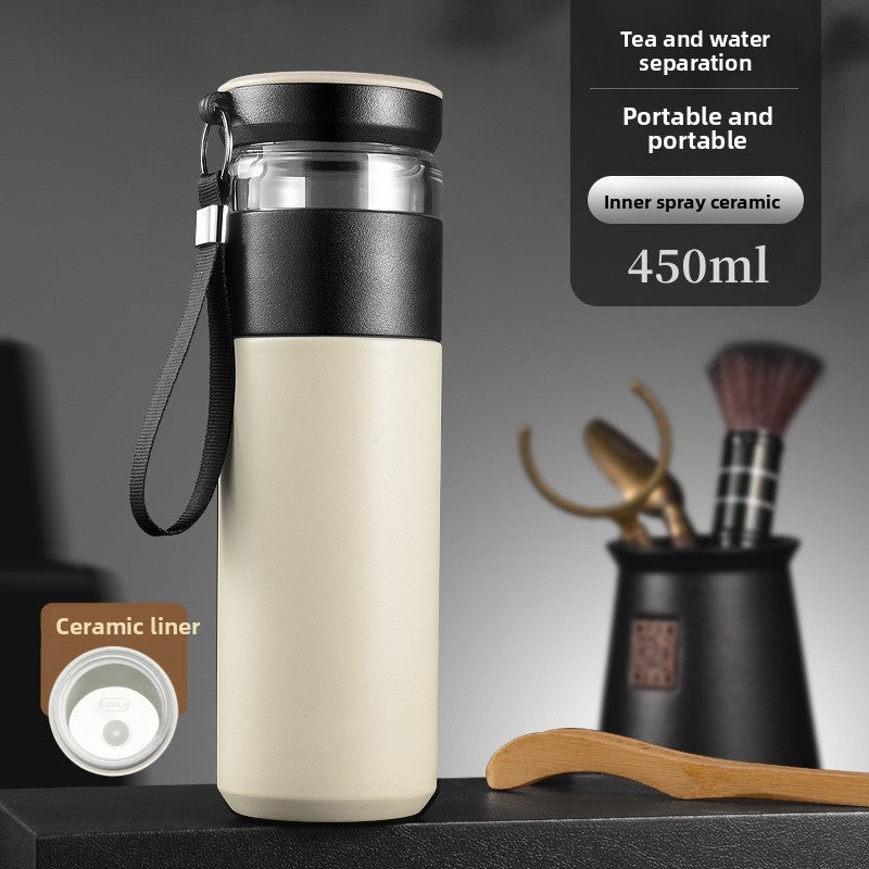 Tea-water separation thermos