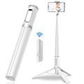 New 150cm Long Selfie Stick Tripod Carbon Fiber Plastic Detachable Remote Control AB202 Max Phone Compatibility Rotatable - TrendTrove