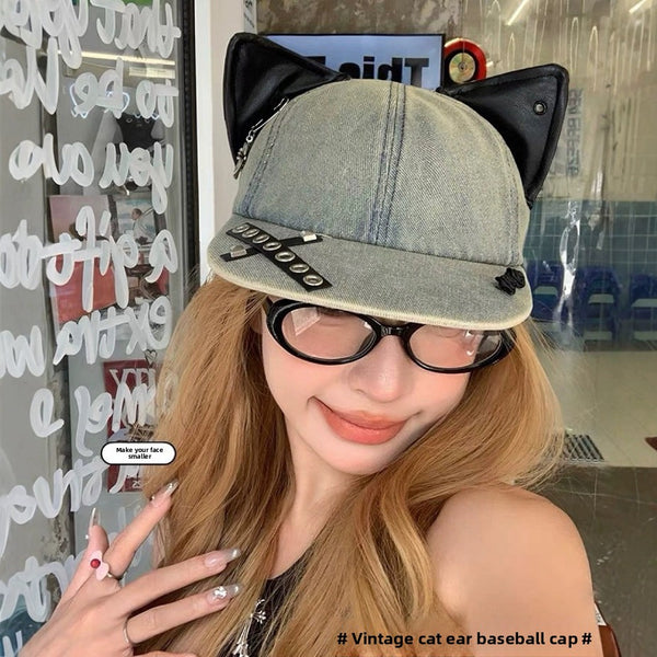 Y2K Retro Denim Baseball Cap