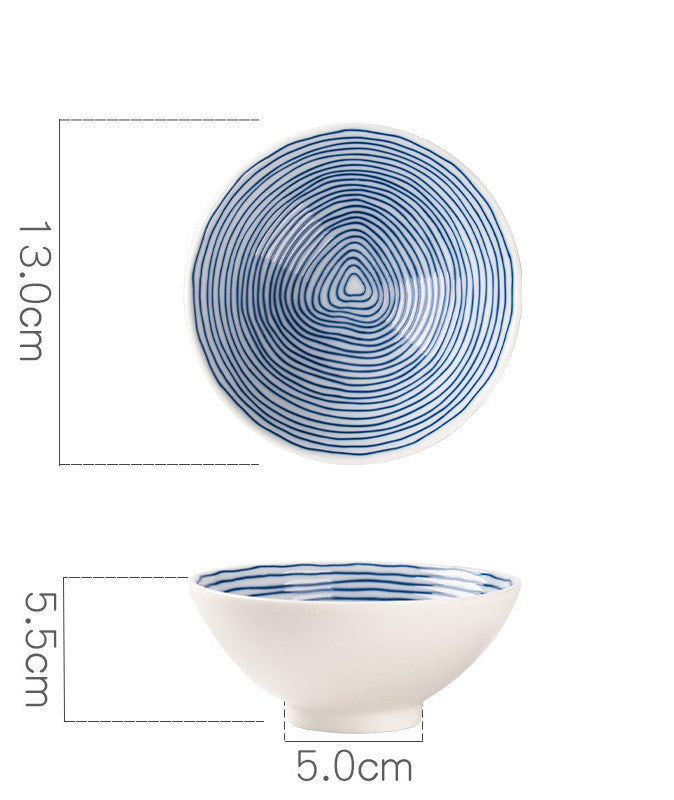 Creative Annual Ring Line Ceramic Dinner Plate Set