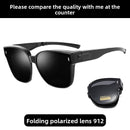Folding sunglasses can be worn over men's myopia glasses