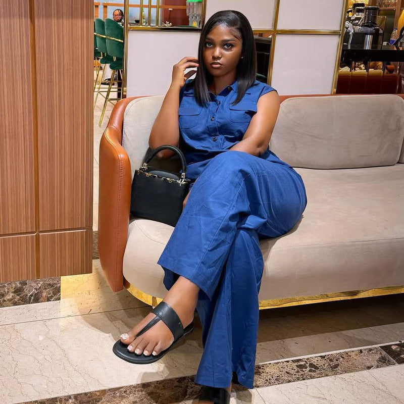 Women's Casual Vest and Trousers Set