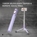 New 150cm Long Selfie Stick Tripod Carbon Fiber Plastic Detachable Remote Control AB202 Max Phone Compatibility Rotatable - TrendTrove