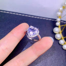 A light purple zircon ring